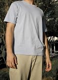 511zI2GUurL. SL160  100% Egyptian Cotton Short Sleeve Crewneck T Shirt (Or Tee)   Blue Shadow (X Large)