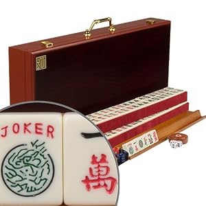 American Mahjong Game Set with Red Wood Case