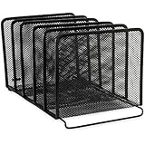 Rolodex Mesh Collection Stacking Sorter, 5-Section, Black (22141)