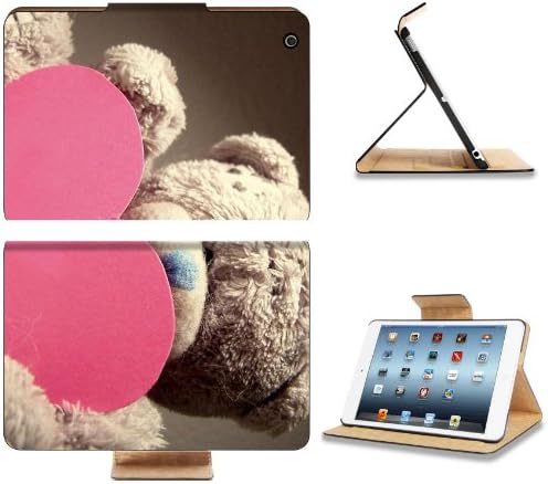 Teddy Bear with Heart Apple Ipad Mini Flip Case Stand Smart Magnetic Cover Open Ports Customized Made to Order Support Ready Premium Deluxe Pu Leather 8 Inch (205mm) X 5 1/2 Inch (140mm) X 11/16 Inch (17mm) Liil Ipad Mini Professional Ipadmini Cases Ipad_mini Accessories Graphic Background Covers Designed Model Folio Sleeve HD Template Designed Wallpaper Photo Jacket Wifi 16gb 32gb 64gb Luxury Protector
