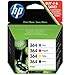 HP Original Tintenpatrone 364 (dreifarbig + schwarz, Kombipack 250/300/300/300 Seiten) SD534EE