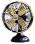 Casablanca Fan Company 1928D Zephair Matte Black Desk Fan with Satin Brass Accents