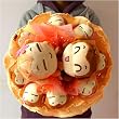 Forever Love Flower Bouquet of Dolls, 2 Big & 8 Small Monkeys