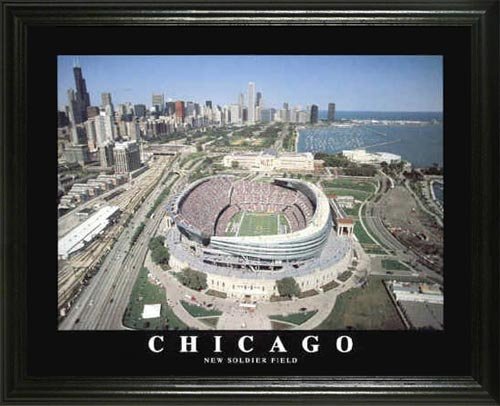 Chicago Bears - New Soldier Field Aerial - Lg - Framed Poster Print