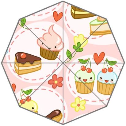 Personalized Original Mini Cherry Cream Cakes Picture Printed Foldable Umbrella