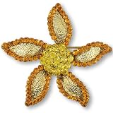 Orange Studded Starfish Animal Brooch Pin