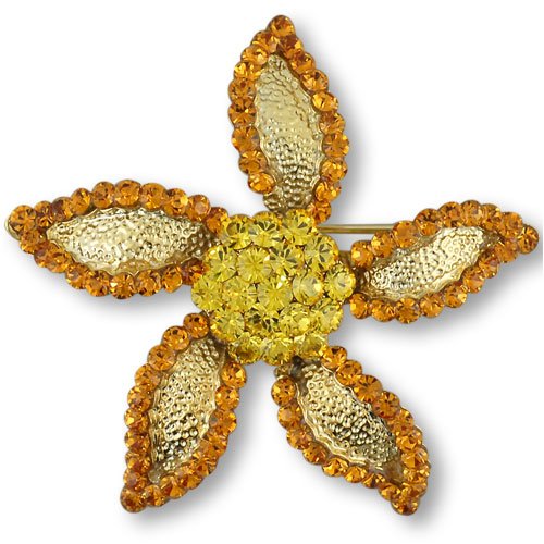 Orange Studded Starfish Animal Brooch Pin