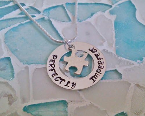 Autism/Perfectly Imperfect/Puzzle Piece/Hand Stamped Jewelry