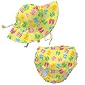 iPlay Yellow Flip Flop Infant Brim Hat & Large Swim Diaper Set