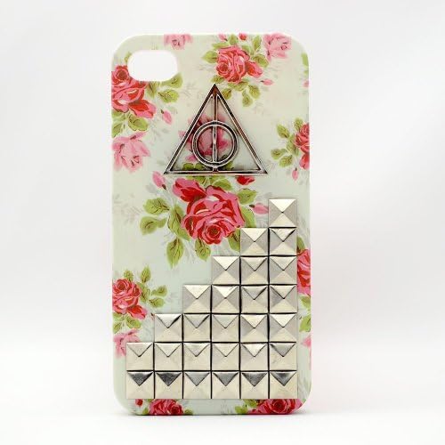 Shapotkina Iphone Case,iphone 4 4s Case,and Silver Stud Iphone Case, Vintage Style Rose Iphone Case+Westlinke Logo Stylus
