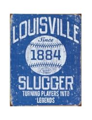 Home: Louisville Slugger - Blue Distressed Retro Vintage Tin Sign - Poster Revolution