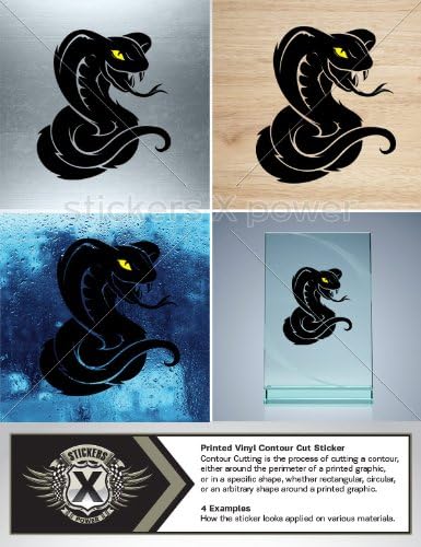 Decals Stickers Cobra Car Window Wall Art Decor Doors Helmet Truck Motorcycle Note Book Mobile Size: 4 X 3.6 Inches Vinyl color print