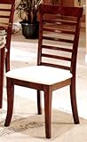 Set of 2 Opaque Cherry Motif Wood Dining Chairs