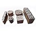 Exclusive Spiral and Geometric Designs Wooden Printing Stamps (Set of 6)