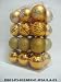 set of 24pc 2.5" Gold Mat Painted Shiny Decorated Glitter Balls