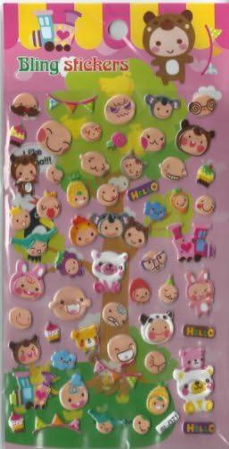 Cute Face Cartoon Foam Shape Sticker/Puffy Sticker Art Supplies