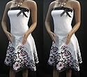 Abendkleid ballkleid cocktailkleid Schwarz -Weiss Gr-32