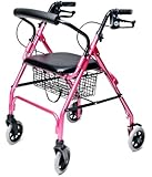 Lumex Walkabout Lite Four Wheel Rollator, Pink