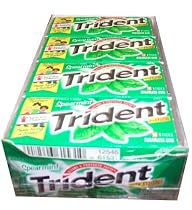 Trident Sugarless Gum with Xylitol, Spearmint Flavor, 12/18 Stick Packs -(216 Sticks Per Box!)