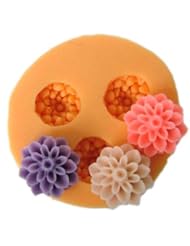 Kitchen: 1.5cm Flower 3 hole F0032 Silicone Fondant mini mold Craft Molds DIY Cake Decoration - Longzang