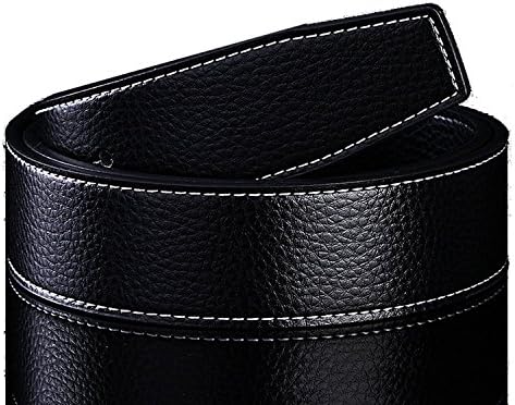 Zando Men's Dress Belt Sliding Buckle Letter Leather Belt Casual Waistband Belt Black Belt Silver Buckle 105