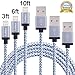Cablex(TM) 3Pack 3FT 6FT 10FT Nylon Braided 8pin Lightning to USB Cable Sync and Charging Cable Cord with Aluminum Heads for iPhone 6/6s/6 plus/6s plus, 5c/5s/5/SE, iPad Air/Mini, iPod Nano/Touch