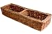 Country Hand Woven Rectangle Sapling Planter Baskets Set / 3, Outer= 34"L x 10.5"W x 7"H