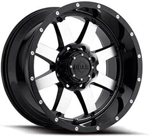 20X12 8-6.5 Gear Alloy 726M Big Block Gloss Black/Machined Wheels
