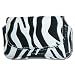 Sony Ericsson J220a / J300a / K300 Cell Phone Pouch Case - Zebra Styling (White / Black) - Includes Matching Wrist Strap