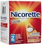 Nicorette OTC Stop Smoking Nicotine Gum, 2mg-Cinnamon-160 ct. (Quantity of 1)