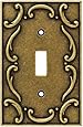 Brainerd 126348 Casual French Lace Single Toggle Switch Wall Plate / Switch Plate / Cover, Burnished Antique Brass