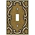 Brainerd 126348 Casual French Lace Single Toggle Switch Wall Plate / Switch Plate / Cover, Burnished Antique Brass