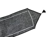 CHEMIN DE TABLE EN LIN 40*140 cm JOUR VENISE NOIR