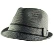 New Tweed Plaid Stingy Fedora Trilby Viscose Hat Gray L Xl