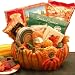 Grateful Harvest Ceramic Pumpkin Gourmet Food Gift Basket with Smoked Salmon
