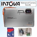 Intova Sport 8 8MP 3X 30ft Waterproof Shockproof Digital Camera -SP8 Bundle