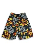 Gimme 5 by Anita G. - Boys Microfiber Board Shorts, Black, Yellow, Orange