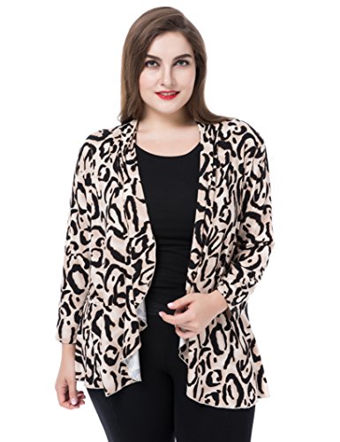 Chicwe Women's Waterfall Front Plus Size Jacket Blazer