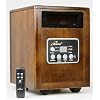 New iLIVING Infrared Portable Space Heater with Dual Heating System, 1500W, Dark Walnut Wooden Cabinet