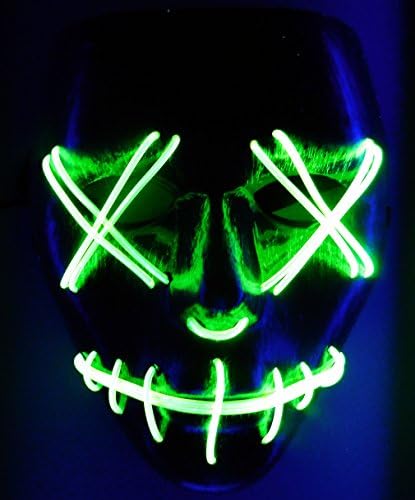 LED Mask for Raves, Light up El Wire Mask, Neon Halloween Mask, Edm, Turnneon