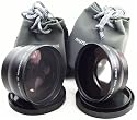 Telephoto / Wide-Angle 2 Lens Set for Canon HG10 HV30 HV40 Camcorder and others