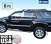 Made in USA! Compatible with 2003-2009 Toyota 4 Runner 6 PC Stainless Steel Chrome Pillar Post Trim