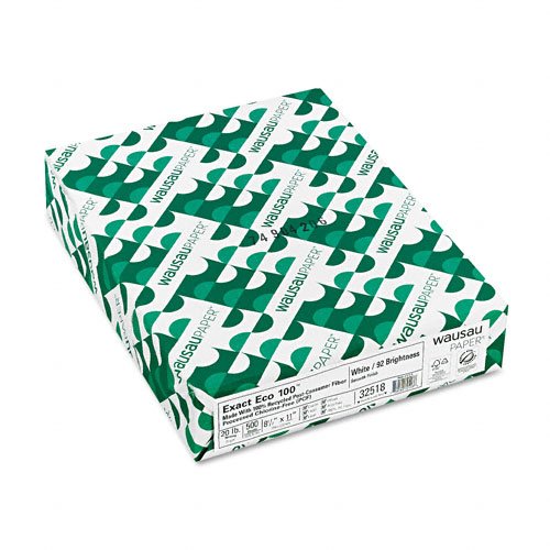 Wausau PaperExact Eco 100 Copy/Laser Paper, 92 