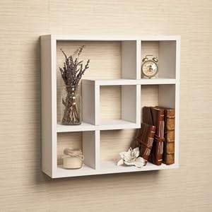 Geometric Square Wall Shelf with 5 Openings