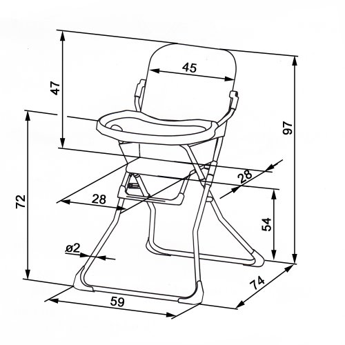 Imagen 6 de TecTake Trona para niños con bandeja y bebés azul