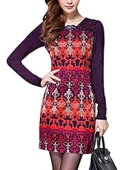 Nylon/Polyester/Knit Long Sleeves Spring Fall Winter Bodycon Dress/Midi Dress 