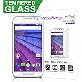 Moto G3 Screen Protector Glass, amFilm 0.3mm 2.5D Tempered Glass Screen Protector for Motorola Moto G 3rd Gen 2015 (1-Pack) [Lifetime Warranty]