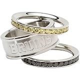 Logo Art Boston Bruins Ladies Spirit Crystal Stacked Ring Set