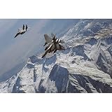 Air Fighters (2 over Mountains) Art Poster Print - 11x17