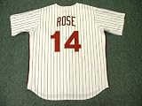 PETE ROSE Philadelphia Phillies 1980 Majestic Cooperstown Throwback Home Baseball Jersey, Large